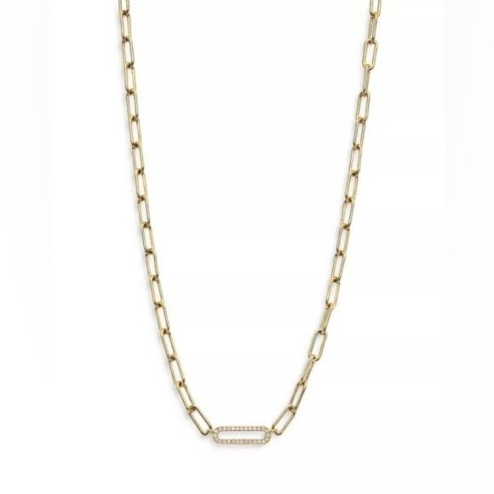 AJOA by NADRI Lynx Cubic Zirconia Gold Plated Chain Necklace NWT - Picture 4 of 4